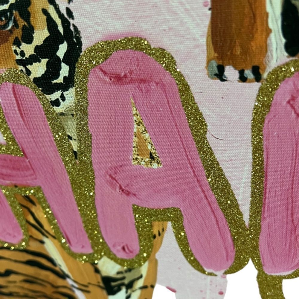 Oliver Gal Tiger Canvas Pink Glitter Decor Designer Barbie‎ Animal Print - Picture 9 of 9